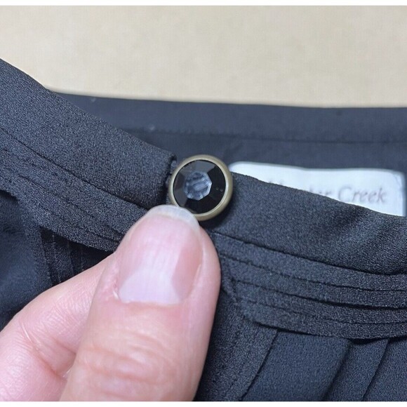 Coldwater Creek Charm Chiffon Blouse Size XL Black Keyhole Neck Minimalist NWT - Picture 7 of 13